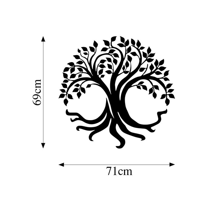 Wallity Tree Of Life Escultura de Pared de Metal Negra